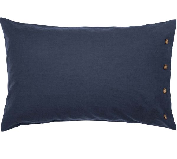 Linen Cotton Blue Pillowcase